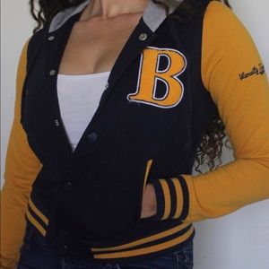 Forever 21 Blue & Yellow Varsity Jacket